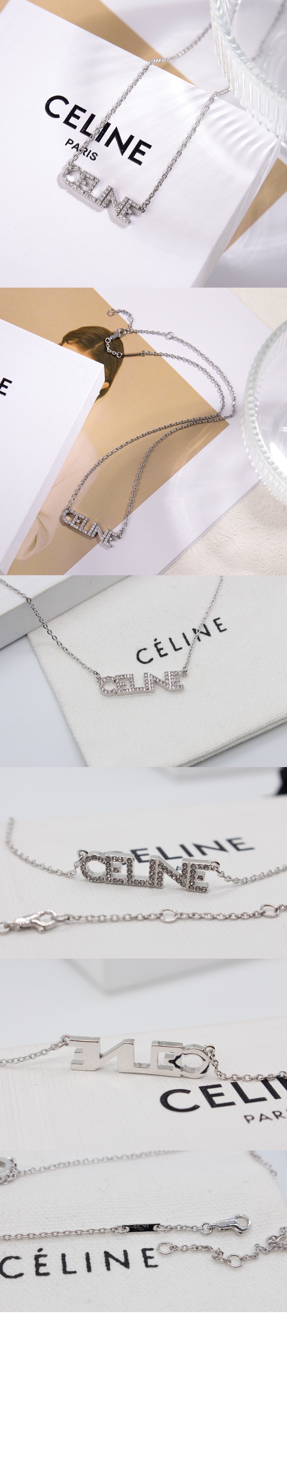 셀린느 모노크롬 스트라스 목걸이 460YR6