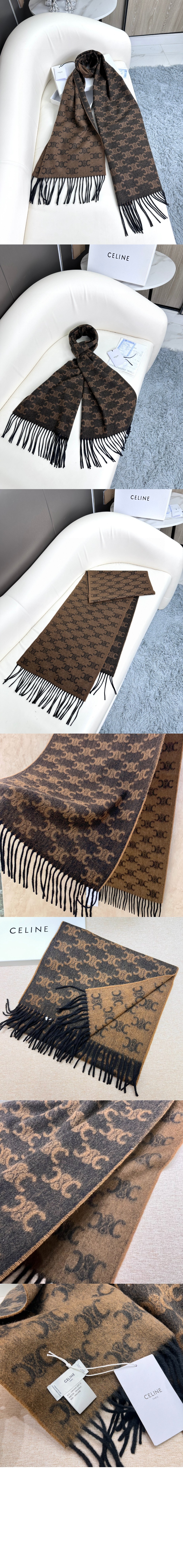 셀린느 스카프 모노그램 캐시미어 2AW022