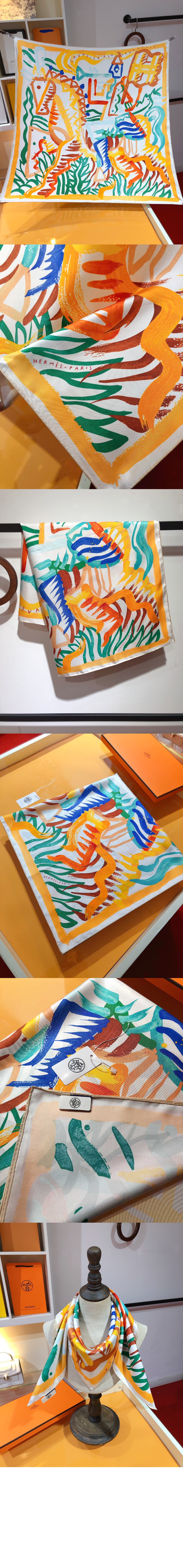 에르메스 Le Cavalier a la Trompette 스카프 90