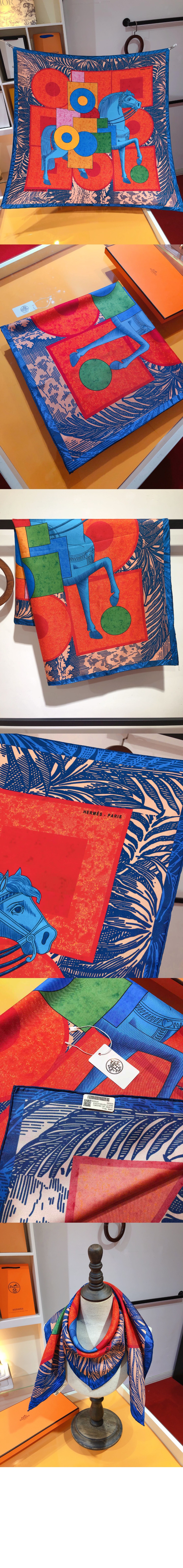 에르메스 Cavalier en Formes 스카프 90