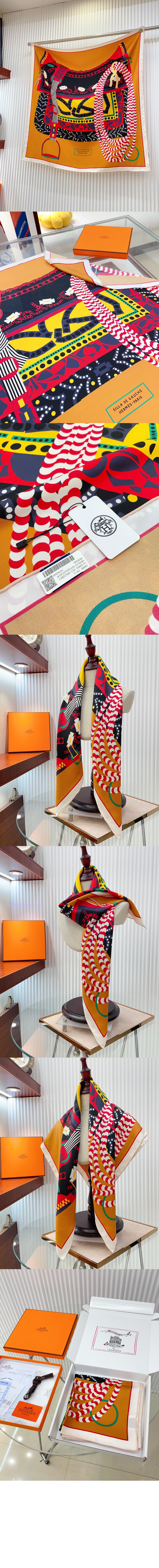 에르메스 Silla de Gaucho 스카프 90