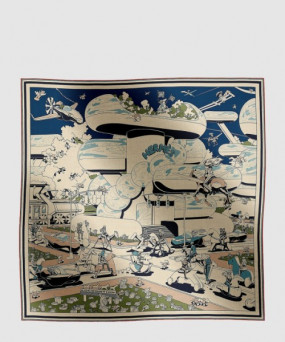 에르메스 Les Roues de Phaeton Bandana 숄140