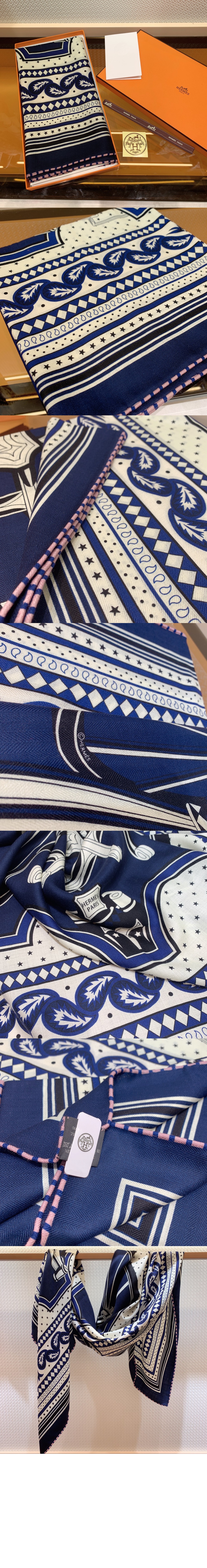 에르메스 Les Roues de Phaeton Bandana 숄140