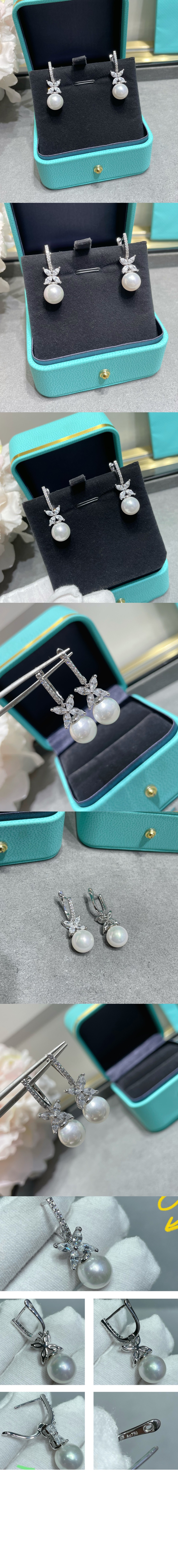 티파니앤코 진주와 다이아몬드 귀걸이