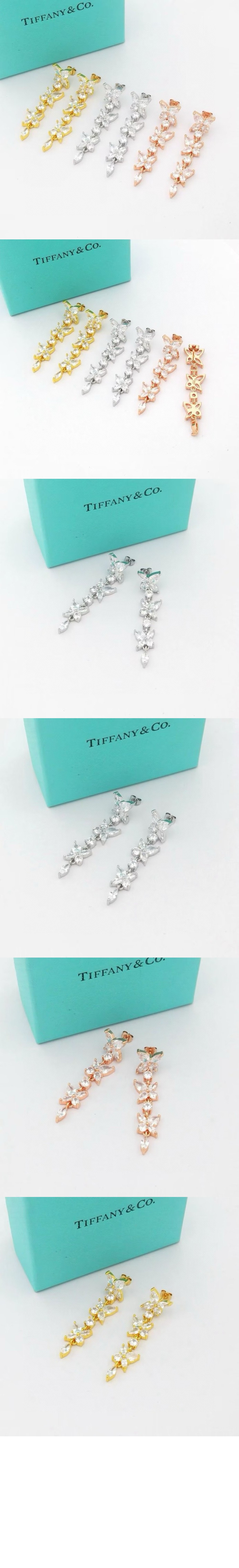 티파니앤코 혼합 클러스터 드롭 귀걸이