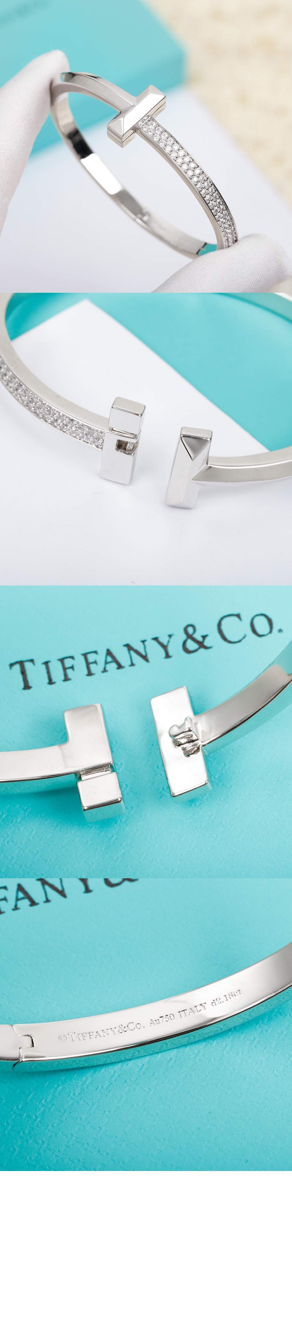 티파니앤코 T1 와이드 다이아몬드 힌지드 뱅글