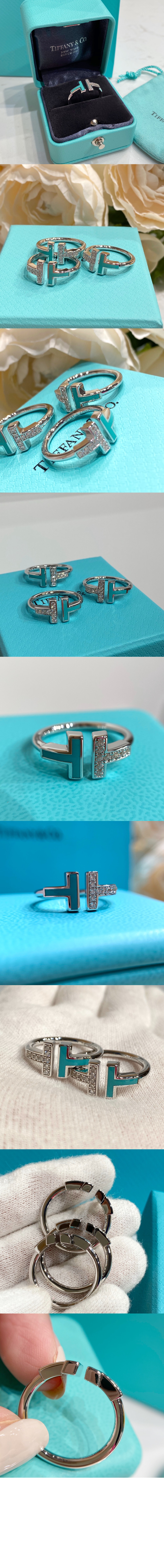 티파니앤코 다이아몬드와 터쿼이즈 와이어 링