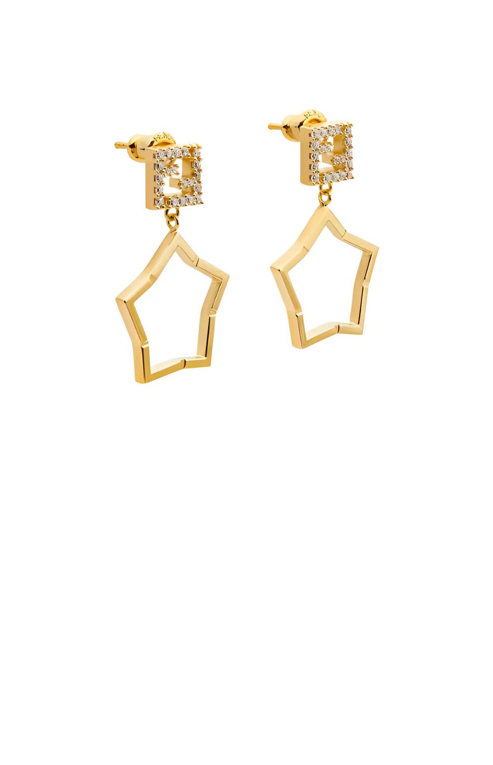 펜디 FF 별 모양 펜던트 이어링 8AK525