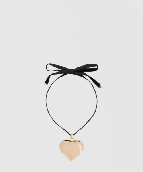 프라다 라운드 골드 대형 펜던트 장식 초커 1JCA29