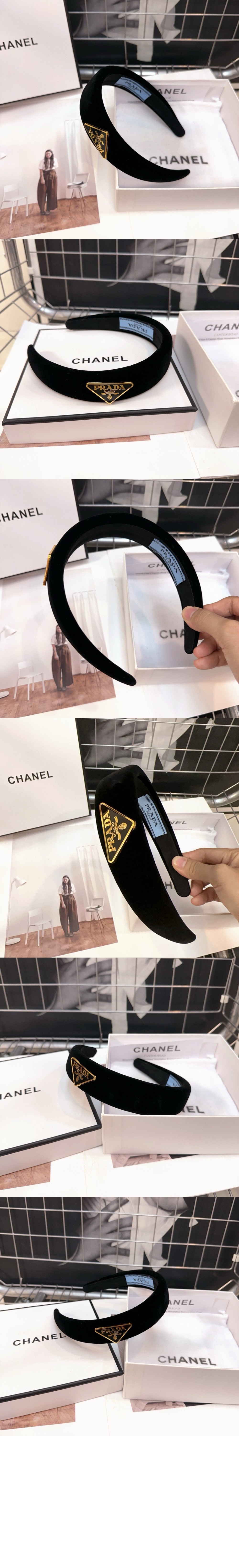 프라다 벨벳 헤드밴드 1IH080