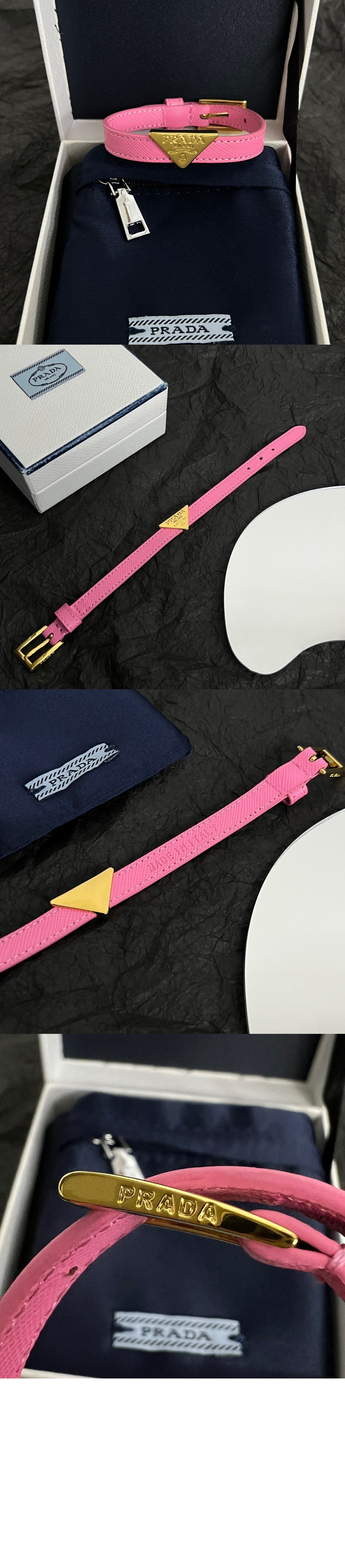 프라다 사피아노 가죽 브레이슬릿 1IB341