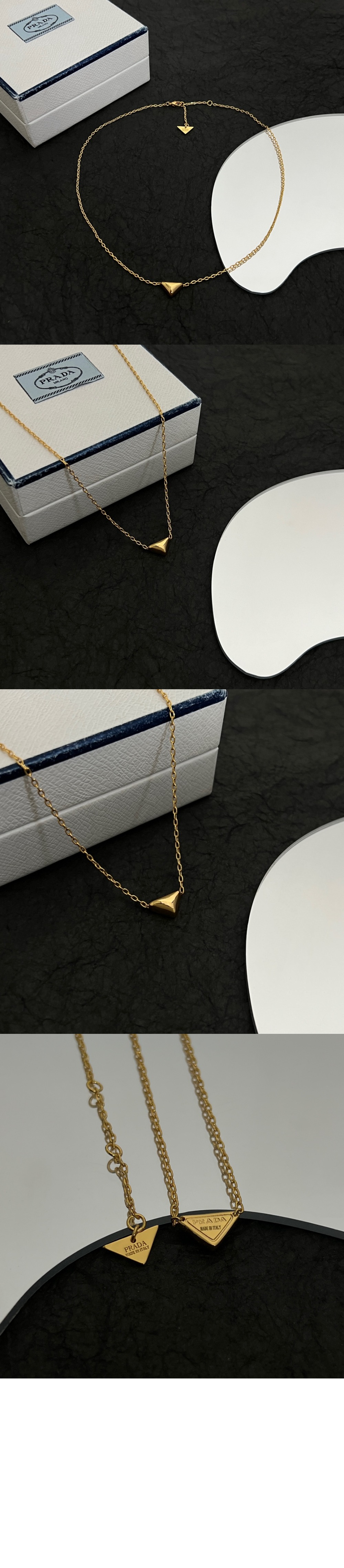 프라다 미니 트라이앵글 목걸이 1JCA36