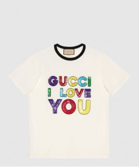 구찌 프린트 면 티셔츠