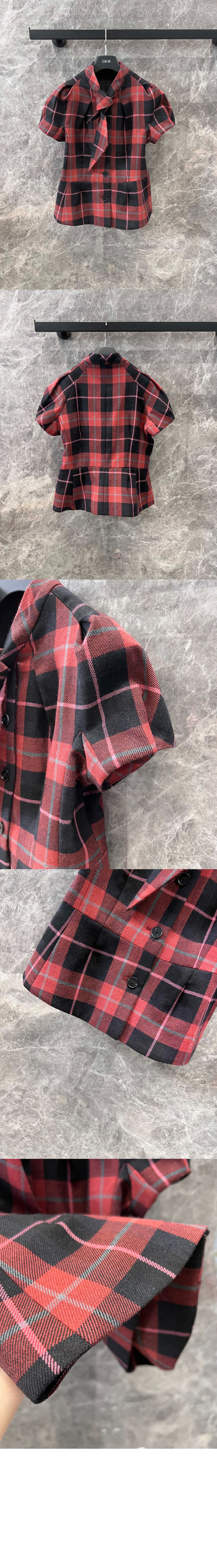 디올 피티드 반소매 재킷