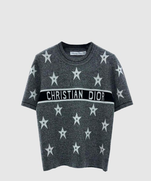 디올 프린트 니트 톱