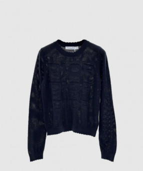 디올 로고 니트 상의