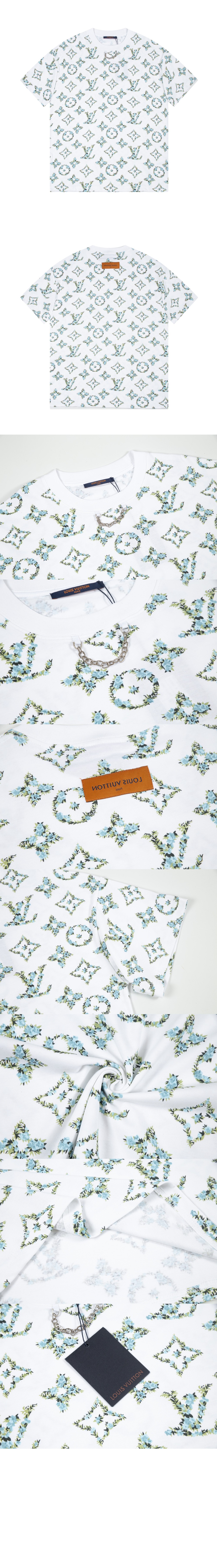 루이비통 로고 프린트 반팔