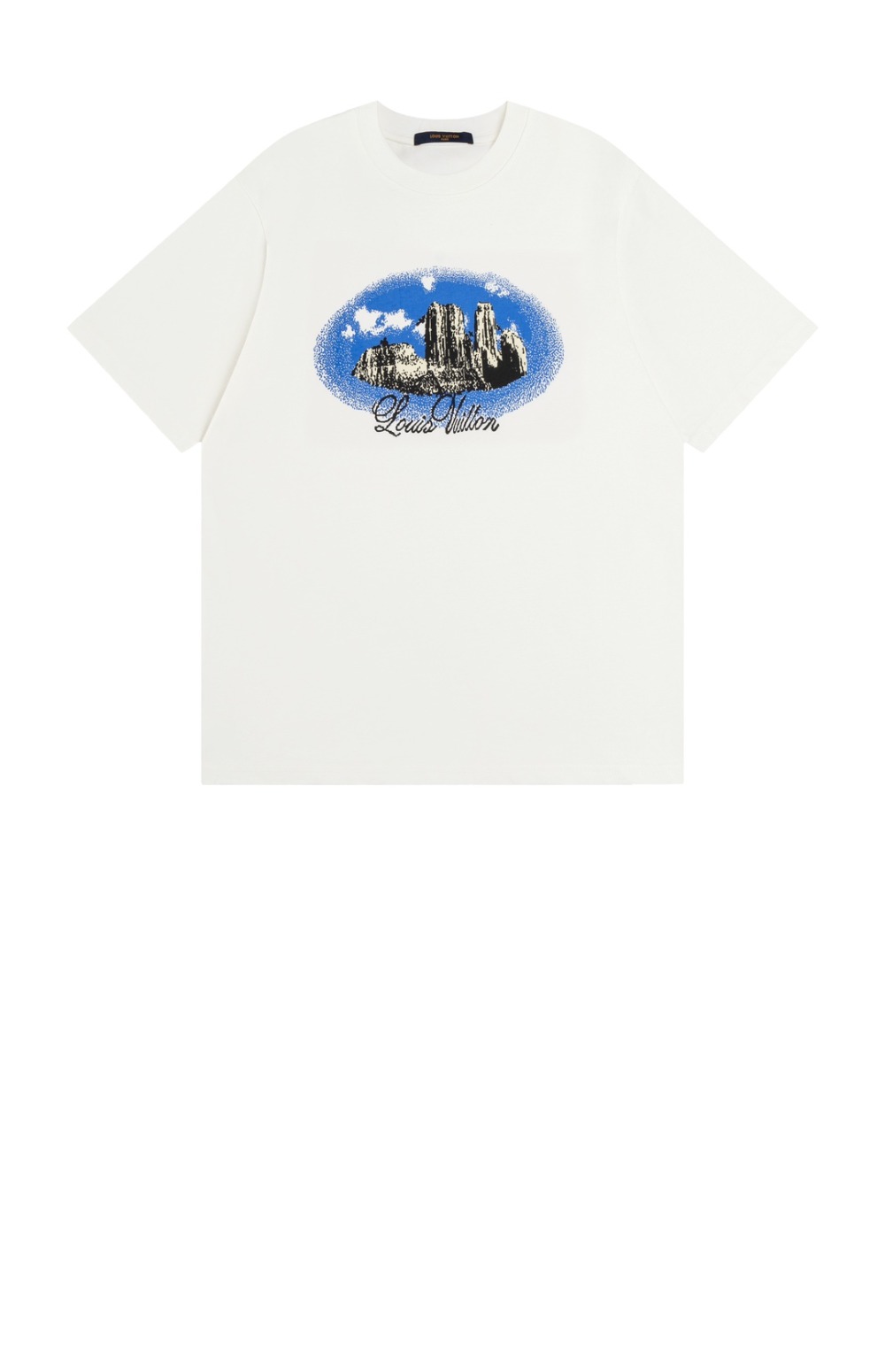 루이비통 그래픽 쇼트 슬리브드 코튼 크루넥