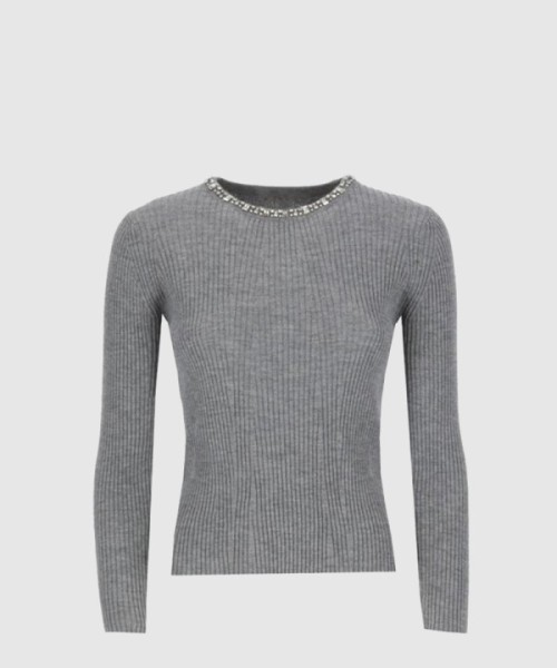 막스마라 크리스탈 자수 울 니트