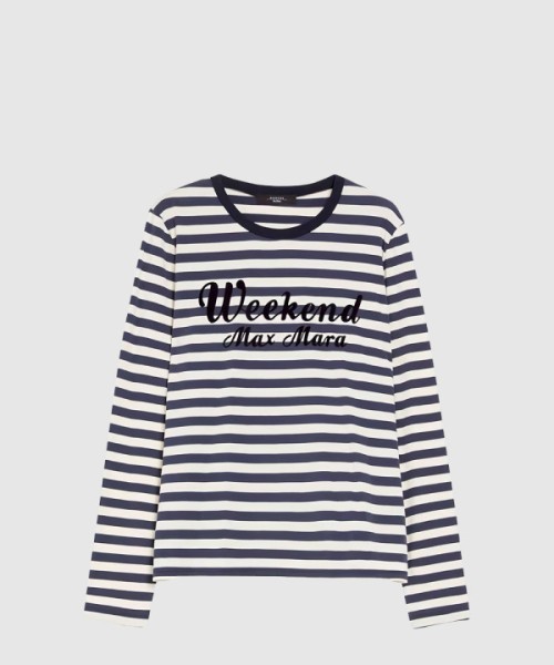 막스마라 로고 프린트 면 톱