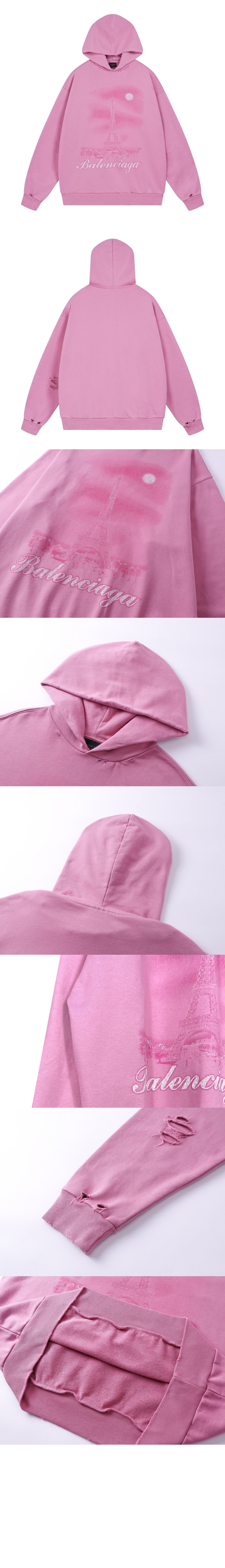 발렌시아가 파리 문 오버사이즈 후디