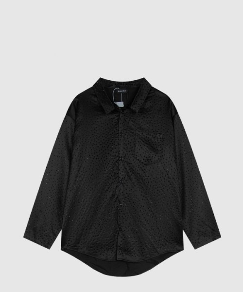 발렌시아가 라인스톤 미니멀 라지 핏 셔츠