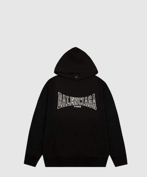 발렌시아가 로고 프린팅 코튼 후드