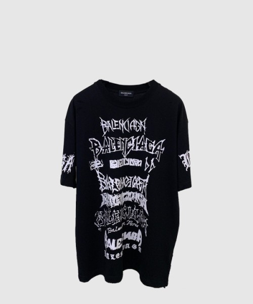 발렌시아가 로고 프린트 반팔