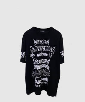 발렌시아가 로고 프린트 반팔