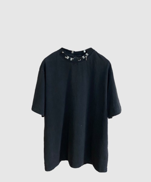 발렌시아가 로고 프린트 반팔