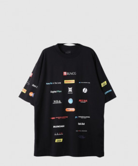 발렌시아가 로고 프린트 반팔