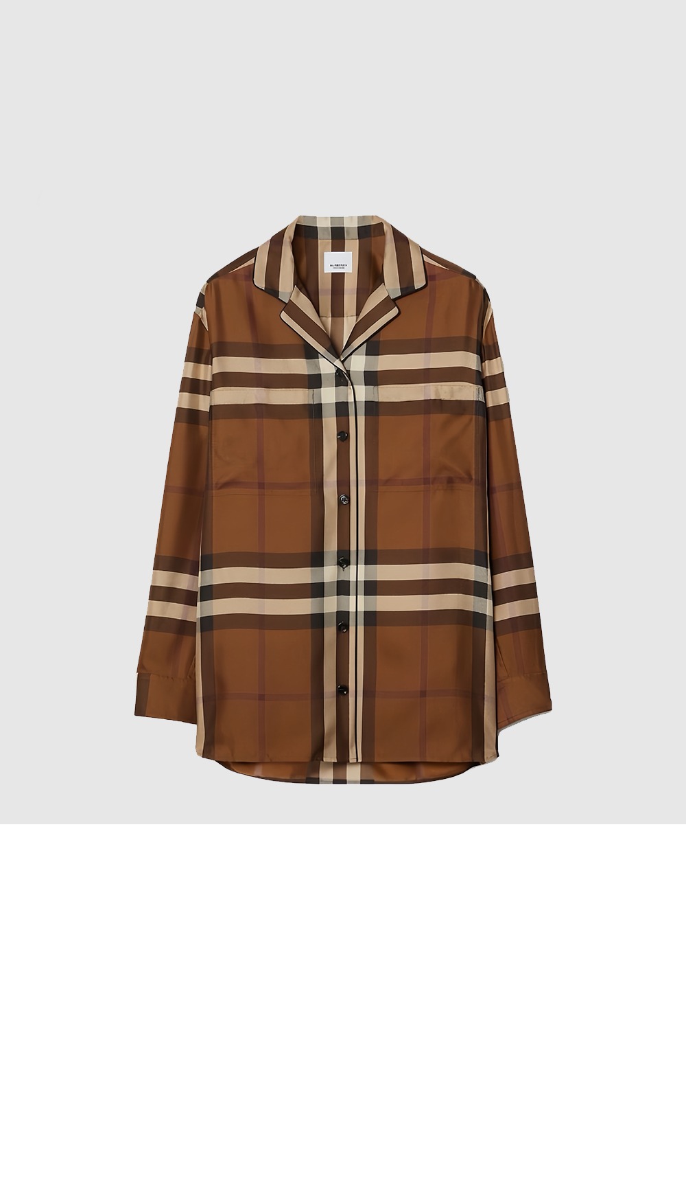 버버리 체크 실크 셔츠