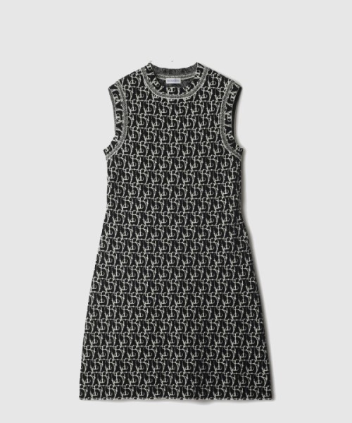 버버리 라인 참 패턴 울 블렌드 드레스