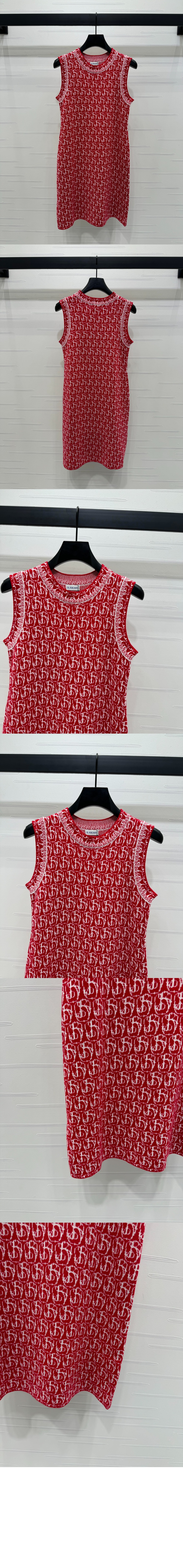 버버리 라인 참 패턴 울 블렌드 드레스