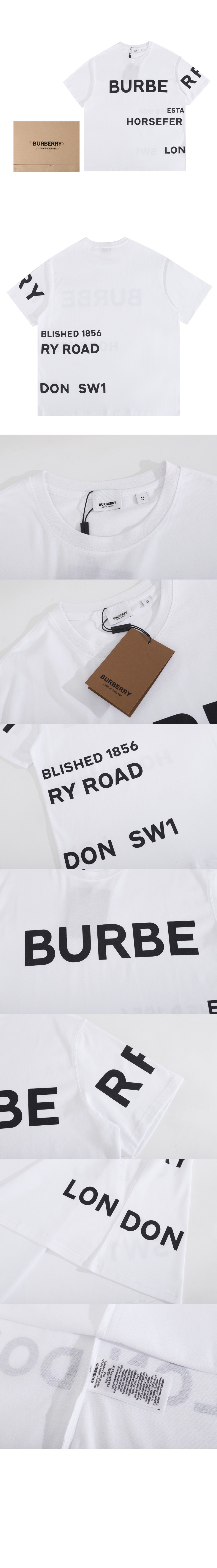 버버리 로고 코튼 티셔츠