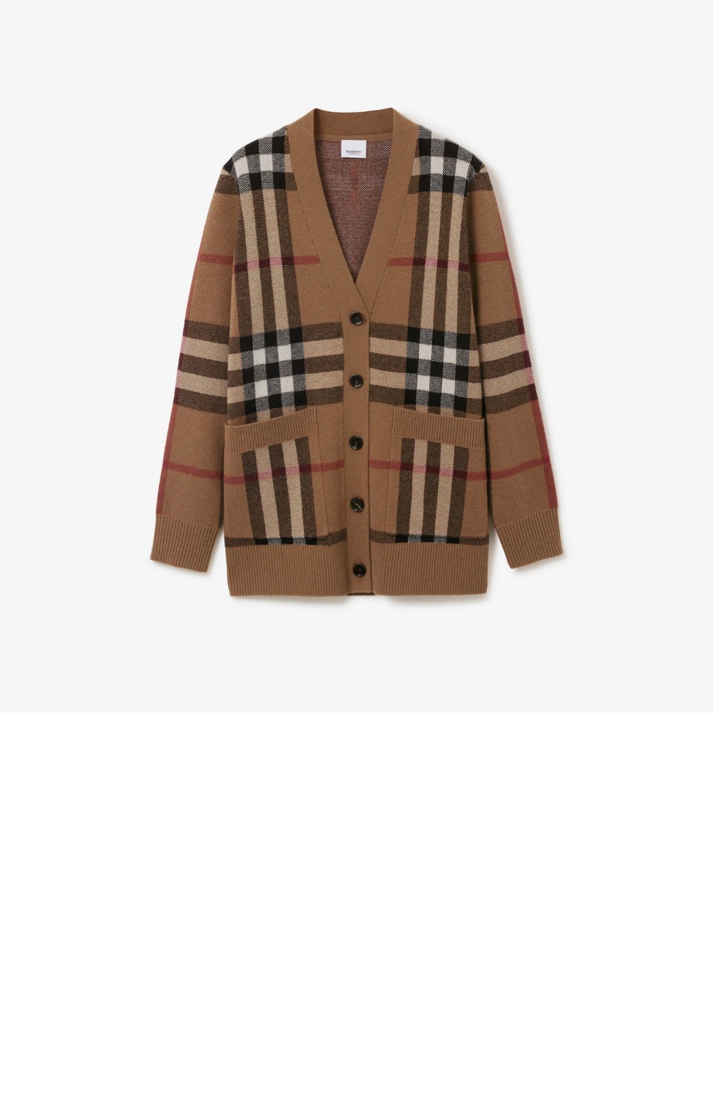 버버리 체크 울 캐시미어 가디건