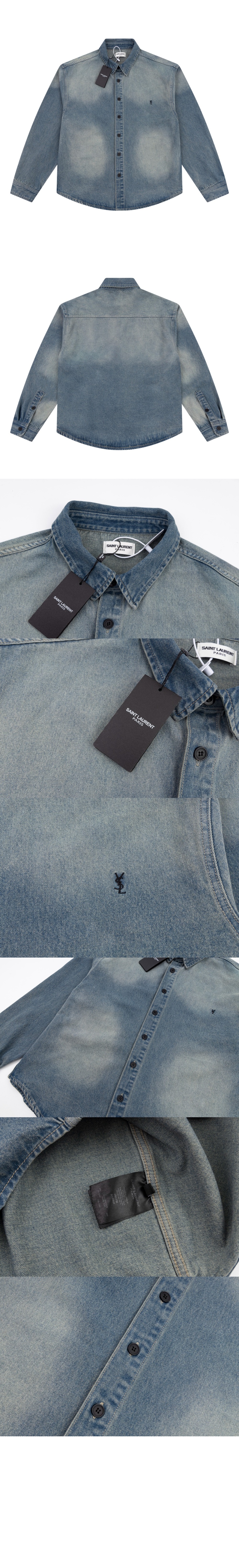 생로랑 로고 데님 재킷