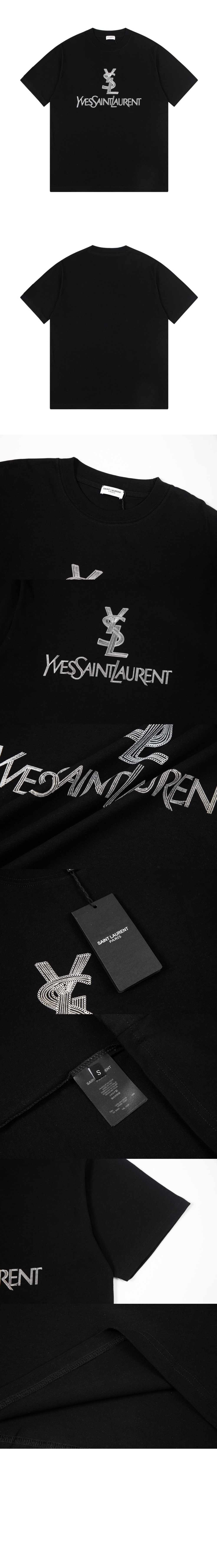 생로랑 로고 프린트 반팔