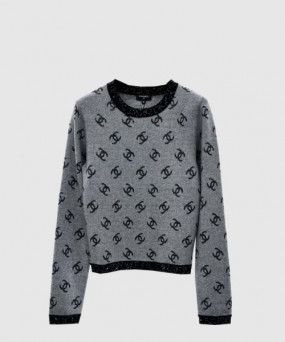 샤넬 로고 니트 상의