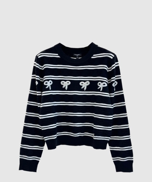 샤넬 로고 니트 상의