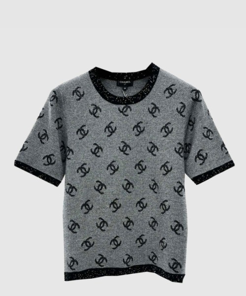 샤넬 프린트 니트 톱