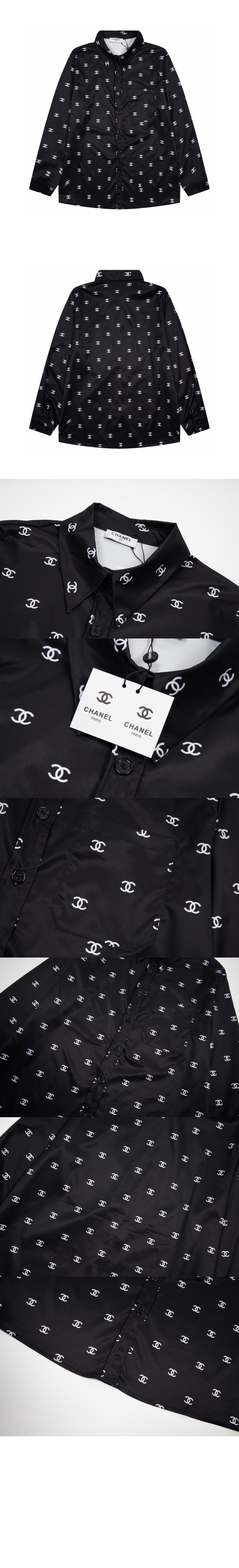 샤넬 로고 도트 셔츠