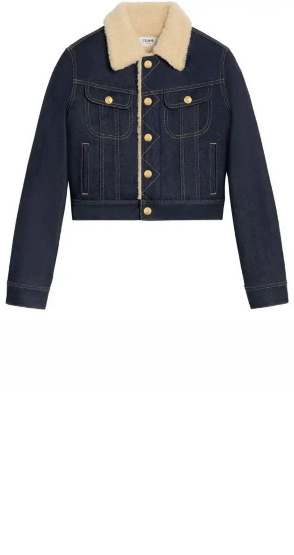 셀린느 트러커 셔파 데님 원단 자켓