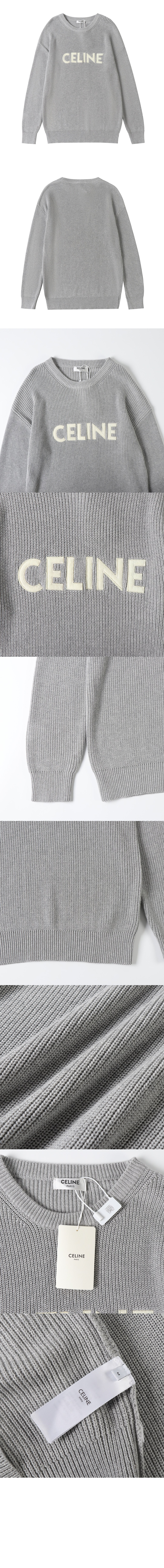 셀린느 오버사이즈 스웨터 리브드 울