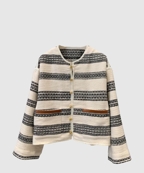 셀린느 바하 가디건 스트라이프 트위드