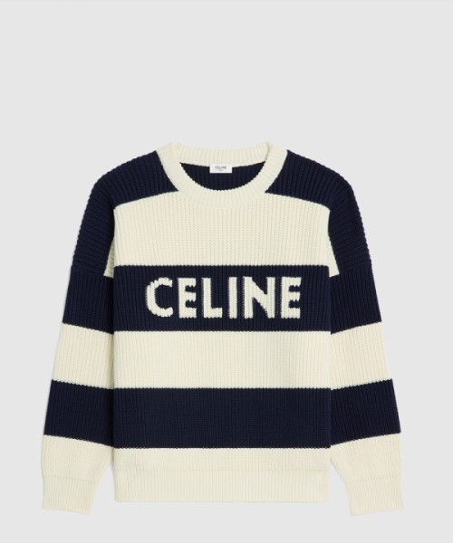셀린느 오버사이즈 스웨터 스트라이프 코튼