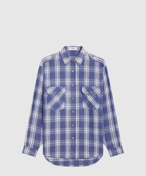 셀린느 체크 셔츠 자켓