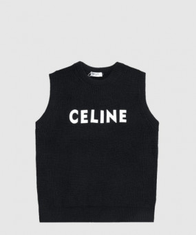 셀린느 로고 민소매 크롭