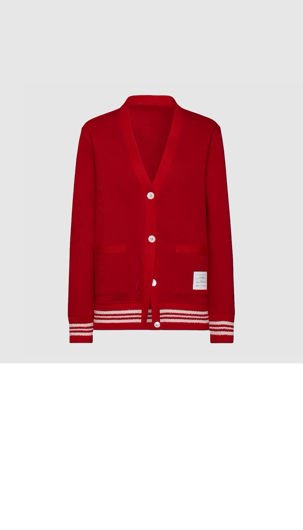 톰브라운 스트라이프 트리밍 가디건