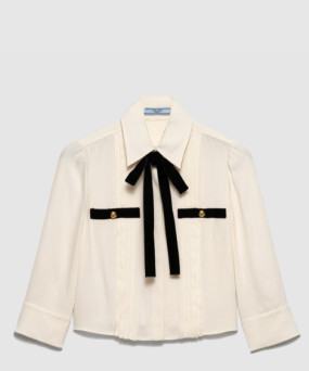 프라다 플리츠 사브레 셔츠